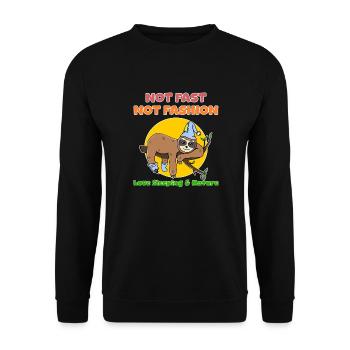 Paresseux Paresseux Mignon Pas rapide Amoureux de la nature Dormir - Sweat-shirt Unisexe - noir - Devant - Alina (178cm) & Michal (187cm)