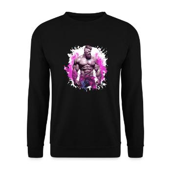 Muskeln Bodybuilder - Unisex Pullover - Schwarz - Vorne - Alina (178cm) & Michal (187cm)