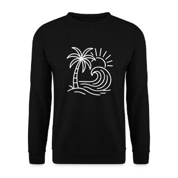 Île Palm Wave - Sweat-shirt Unisexe - noir - Devant - Alina (178cm) & Michal (187cm)