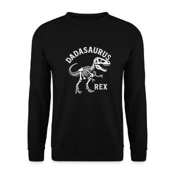 Daddysaurus Rex T-Rex Dinosaur Dad Gift - Unisex Sweatshirt - black - Front - Alina (178cm) & Michal (187cm)