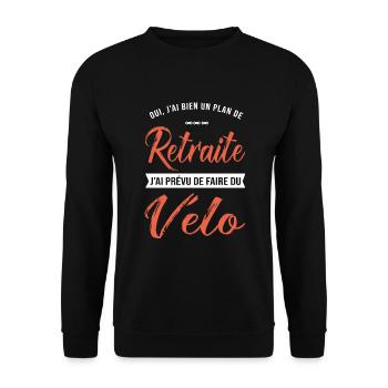 vélo retraité cadeau homme plan retraite cyclisme - Sweat-shirt Unisexe - noir - Devant - Alina (178cm) & Michal (187cm)