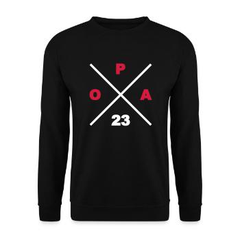 Opa 23 - Unisex Pullover - Schwarz - Vorne - Alina (178cm) & Michal (187cm)