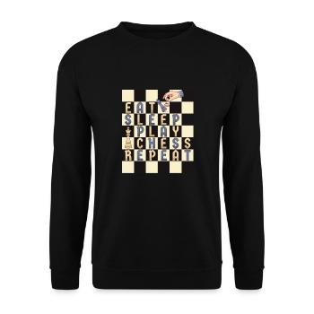 EAT SLEEP PLAY CHESS REPEAT - Chess Player - Unisex Sweatshirt - black - Front - Alina (178cm) & Michal (187cm)