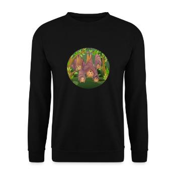 Flying fox with his friends and family - Unisex Sweatshirt - black - Front - Alina (178cm) & Michal (187cm)
