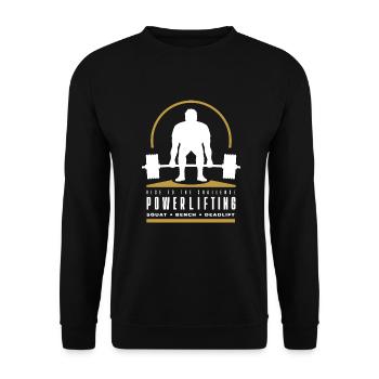 Powerlifting Deadlift - Rise to The Challenge - Unisex Sweatshirt - black - Front - Alina (178cm) & Michal (187cm)