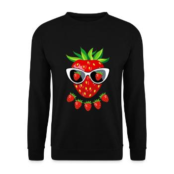 22 Süße Erdbeere Sonnenbrille - Unisex Pullover - Schwarz - Vorne - Alina (178cm) & Michal (187cm)