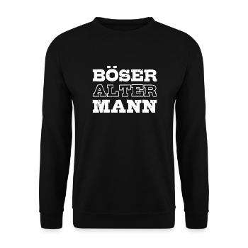 Böser Alter Mann - Unisex Pullover - Schwarz - Vorne - Alina (178cm) & Michal (187cm)