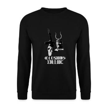 Illusions Collide: Ski Mask Graphic - Unisex Sweatshirt - black - Front - Alina (178cm) & Michal (187cm)