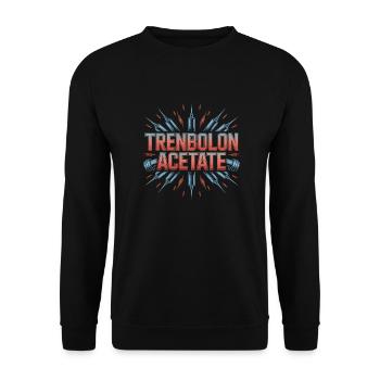Trenbolon Acetat - Lustiges Gym T-Shirt - Unisex Pullover - Schwarz - Vorne - Alina (178cm) & Michal (187cm)