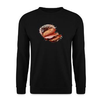 Leberkas Leberkäse Leberkäs Bayern Geschenk - Unisex Pullover - Schwarz - Vorne - Alina (178cm) & Michal (187cm)