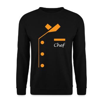 Chefkoch Uniform Lustiges Kochen - Unisex Pullover - Schwarz - Vorne - Alina (178cm) & Michal (187cm)