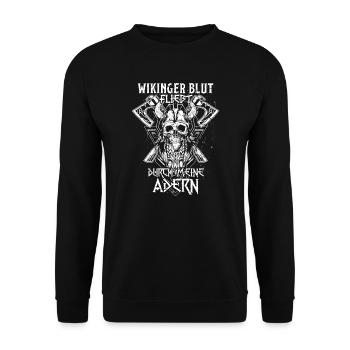 Wikinger Wikinger Odin Geschenk - Unisex Pullover - Schwarz - Vorne - Alina (178cm) & Michal (187cm)