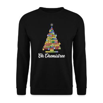 Oh Chemistree - arbre de Noël coloré des éléments - Sweat-shirt Unisexe - noir - Devant - Alina (178cm) & Michal (187cm)
