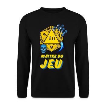 D20 Aventures JDR Maître du Jeu - Sweat-shirt Unisexe - noir - Devant - Alina (178cm) & Michal (187cm)