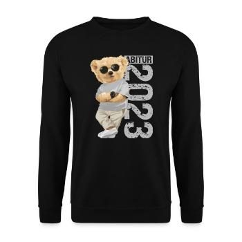 Abitur Geschenk - Unisex Pullover - Schwarz - Vorne - Alina (178cm) & Michal (187cm)