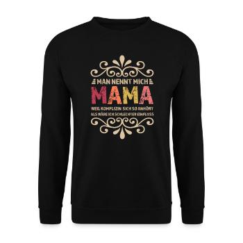 Mama Familie Mutter Geschenk - Unisex Pullover - Schwarz - Vorne - Alina (178cm) & Michal (187cm)