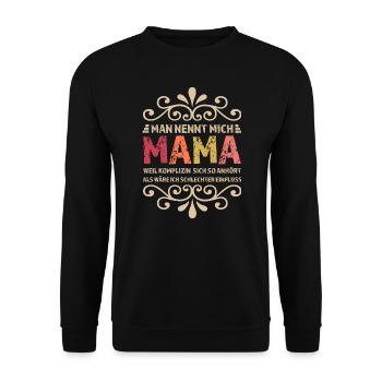 Mama Familie Mütter Geschenk - Unisex Pullover - Schwarz - Vorne - Alina (178cm) & Michal (187cm)