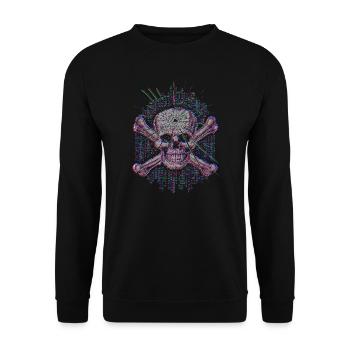Fatal Error (Skull) - Unisex Sweatshirt - black - Front - Alina (178cm) & Michal (187cm)