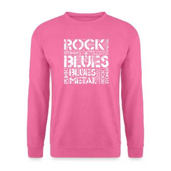 Conception typographique blues rock - Sweat-shirt Unisexe - rose - Devant