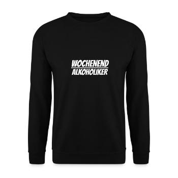 Wochenend Alkoholiker Saufen Party Feiern gehen - Unisex Pullover - Schwarz - Vorne - Alina (178cm) & Michal (187cm)