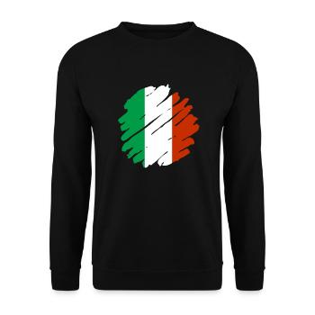 Italie Drapeau Vintage Drapeau Italien Occasion Look - Sweat-shirt Unisexe - noir - Devant - Alina (178cm) & Michal (187cm)