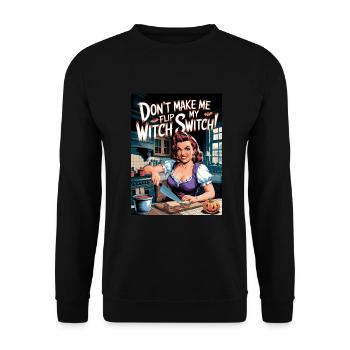 Ne me faites pas basculer mon interrupteur de sorcière, Halloween - Sweat-shirt Unisexe - noir - Devant - Alina (178cm) & Michal (187cm)