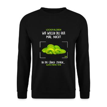 schleim-in die länge ziehen wabbel glibber slime - Unisex Pullover - Schwarz - Vorne - Alina (178cm) & Michal (187cm)