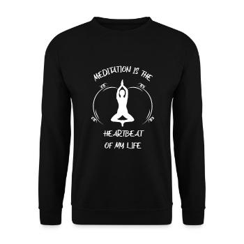 Meditaion - Unisex Pullover - Schwarz - Vorne - Alina (178cm) & Michal (187cm)