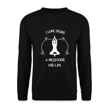 Meditaion - Unisex Pullover - Schwarz - Vorne - Alina (178cm) & Michal (187cm)