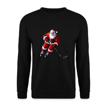 hockey player Christmas - Unisex Sweatshirt - black - Front - Alina (178cm) & Michal (187cm)
