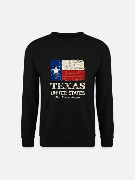 Texas Flag - Vintage Look - Unisex Pullover - Schwarz