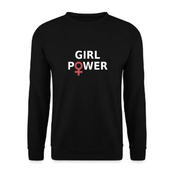 Girl Power Strong Women Girls Woman - Unisex Pullover - Schwarz - Vorne - Alina (178cm) & Michal (187cm)