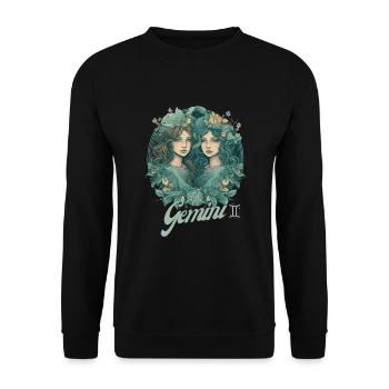 Gemini Zodiac Gemini Horoscope Gemini Gemini Horoscope Gemini - Unisex Sweatshirt - black - Front - Alina (178cm) & Michal (187cm)