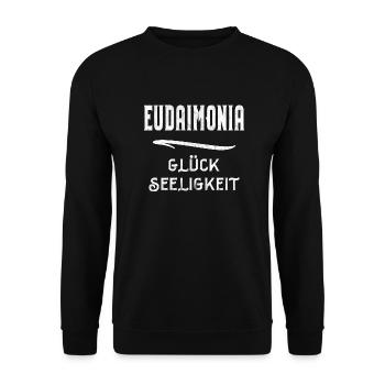 Eudaimonia bliss stoic stoicism stoa - Unisex Sweatshirt - black - Front - Alina (178cm) & Michal (187cm)