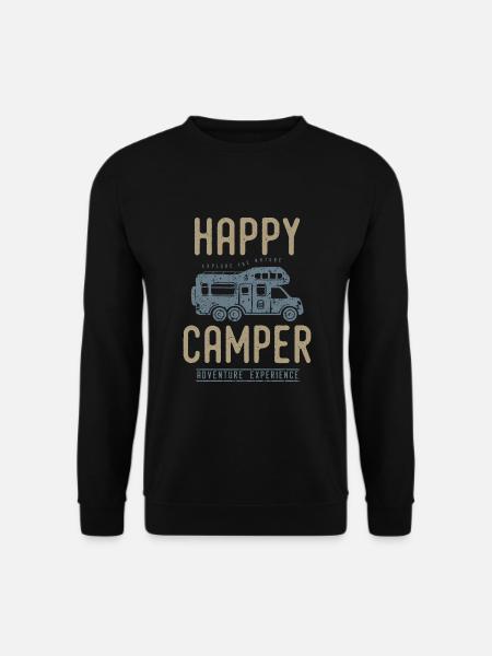 Happy camper cadeau noel anniversaire tshirt - Sweat-shirt Unisexe - noir