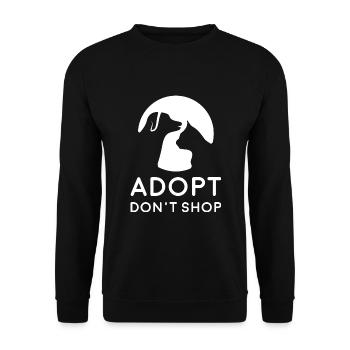 Adopt - dont shop I Tierretter - Unisex Pullover - Schwarz - Vorne - Alina (178cm) & Michal (187cm)