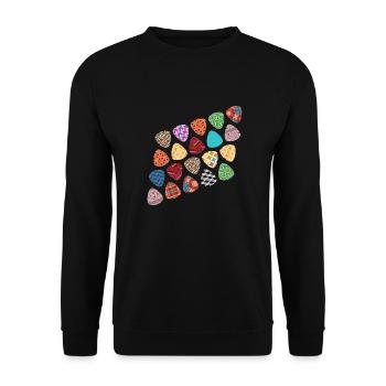Plectrums Oblisque -Guitar Plectrum colour pattern - Unisex Sweatshirt - black - Front - Alina (178cm) & Michal (187cm)