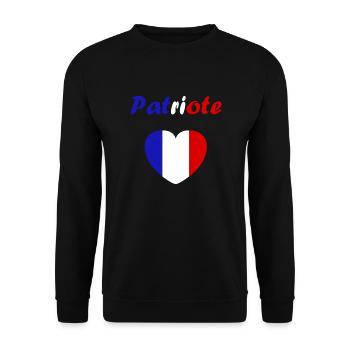 PATRIOTE - Sweat-shirt Unisexe - noir - Devant - Alina (178cm) & Michal (187cm)