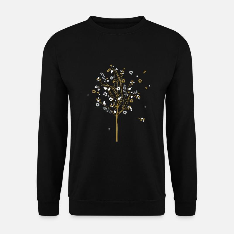 Baum und Blätter - Unisex Pullover - Schwarz