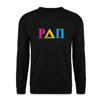 LGBT Pan Pansexual Pride Queer CSD Greek - Unisex Sweatshirt - black - Front - Alina (178cm) & Michal (187cm)