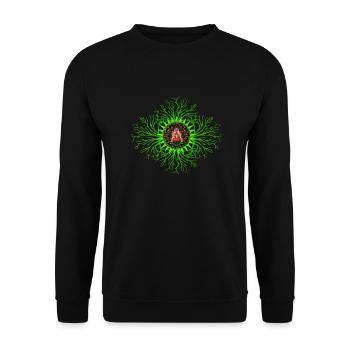 Herzchakra Chakra - Unisex Pullover - Schwarz - Vorne - Alina (178cm) & Michal (187cm)