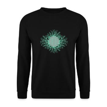 Blume des Lebens - Unisex Pullover - Schwarz - Vorne - Alina (178cm) & Michal (187cm)