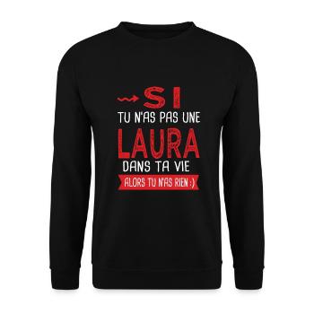 Laura Si tu n as pas une Laura dans ta vie Humour - Sweat-shirt Unisexe - noir - Devant - Alina (178cm) & Michal (187cm)