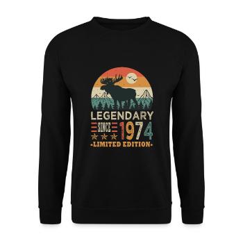 1974 legendary anniversaire Né en 1974 - Sweat-shirt Unisexe - noir - Devant - Alina (178cm) & Michal (187cm)