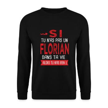 Florian Si tu n as pas un florian Cadeau humour - Sweat-shirt Unisexe - noir - Devant - Alina (178cm) & Michal (187cm)