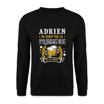 Adrien bière Adrien cadeau adrien fête - Sweat-shirt Unisexe - noir - Devant - Alina (178cm) & Michal (187cm)