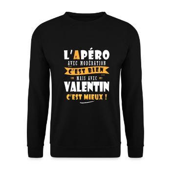 Valentin Cadeau Humour cadeau valentin - Sweat-shirt Unisexe - noir - Devant - Alina (178cm) & Michal (187cm)
