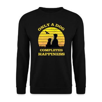 Ein Hund macht Freundschaft komplett - Unisex Pullover - Schwarz - Vorne - Alina (178cm) & Michal (187cm)