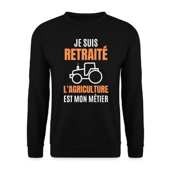 Je suis retraité l'agriculture est mon métier - Sweat-shirt Unisexe - noir - Devant - Alina (178cm) & Michal (187cm)
