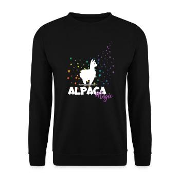 Alpaga Magic Alpaga Rainbow Stars Alpaga - Sweat-shirt Unisexe - noir - Devant - Alina (178cm) & Michal (187cm)